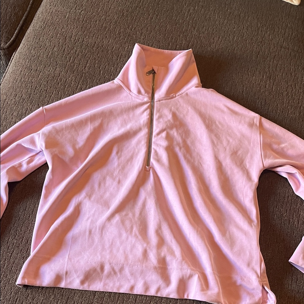 Athleta Light Pink Zip-Up Top